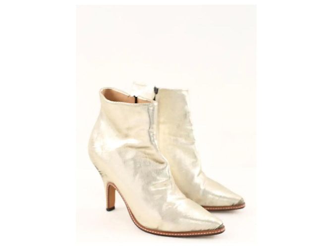 Maison Martin Margiela Botas de cuero plateadas Plata - vista 3