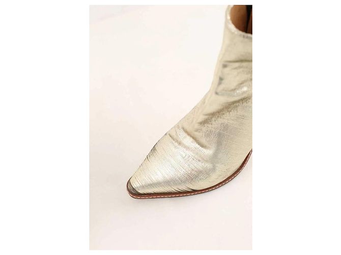 Maison Martin Margiela Botas de cuero plateadas Plata - vista 5