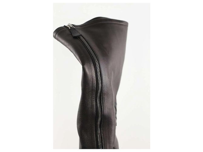 Chanel Botas western de cuero negras Negro - vista 3