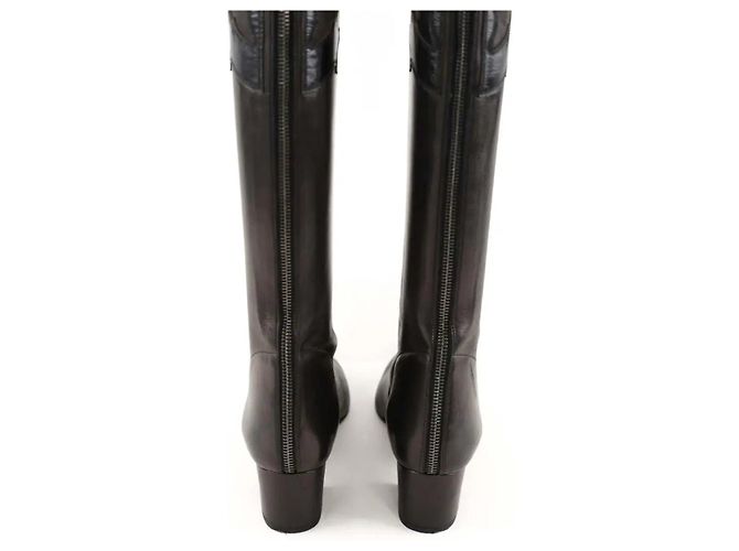 Chanel Botas de cuero negras Negro - vista 2