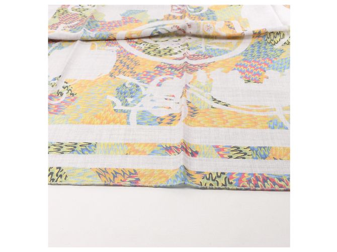 Hermès Fazzoletto Carré 90 "MARBLE EX-LIBRIS" in cashmere e seta multicolore Grigio - vista 6