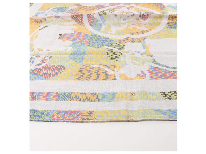 Hermès Fazzoletto Carré 90 "MARBLE EX-LIBRIS" in cashmere e seta multicolore Grigio - vista 7