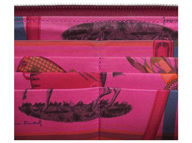 Cartera Larga Azap de Seda Hermès Roja - vista 7