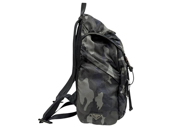 Zaino camouflage Prada Nero Verde - vista 4