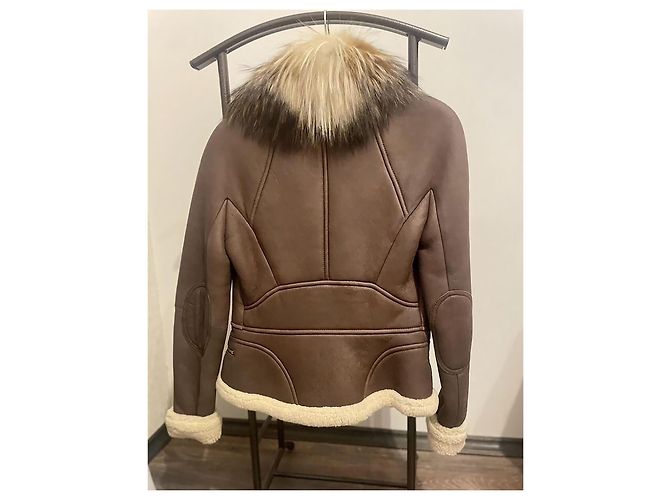 Incredibile cappotto in shearling Dior Marrone - vista 2