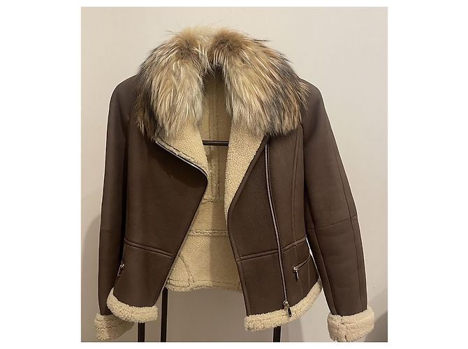 Incredibile cappotto in shearling Dior Marrone - vista 3