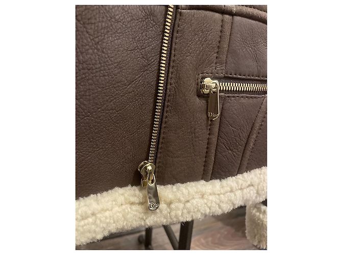 Incredibile cappotto in shearling Dior Marrone - vista 5