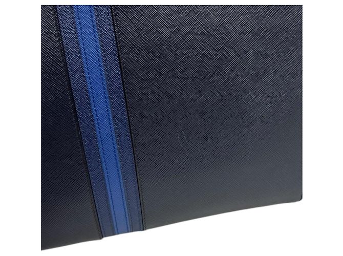 Prada Saffiano Clutch Tasche Blau Marineblau - Ansicht 9