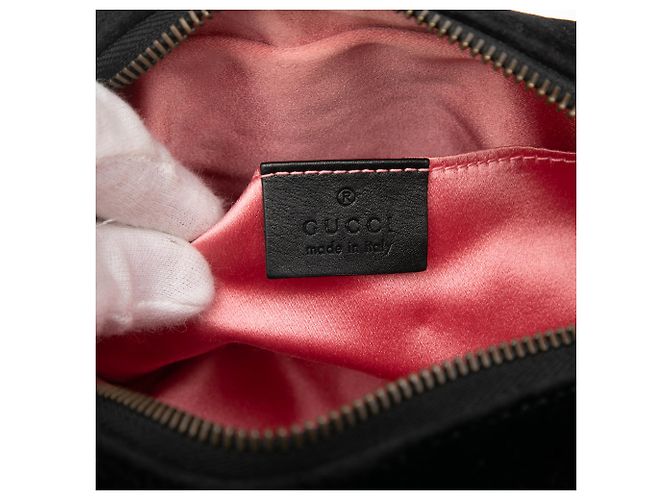 Gucci Mini GG Marmont Nero in Velluto Matelassé Decorato con Cristalli - vista 5