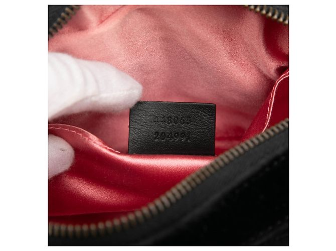 Gucci Mini GG Marmont Nero in Velluto Matelassé Decorato con Cristalli - vista 6