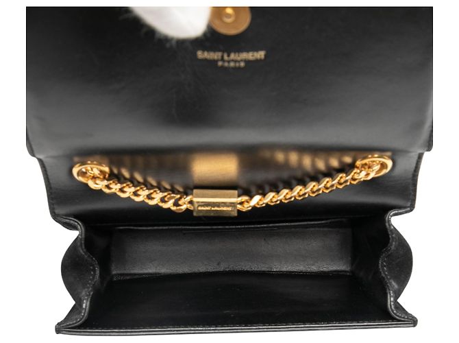 Saint Laurent Schwarz Klein Wildleder Monogramm Kate Quaste Umhängetasche - Ansicht 4