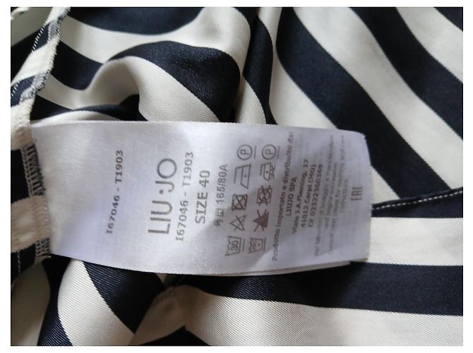 Blusa Liu.Jo a rayas con cuello de lazo negro blanco - vista 7