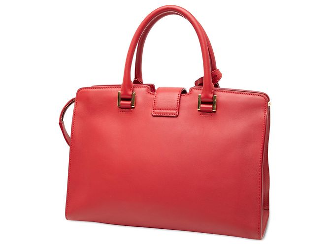Borsa tote Downtown in pelle rossa con monogramma Saint Laurent Rosso - vista 2