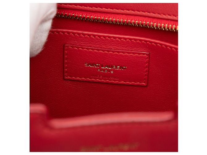 Borsa tote Downtown in pelle rossa con monogramma Saint Laurent Rosso - vista 5