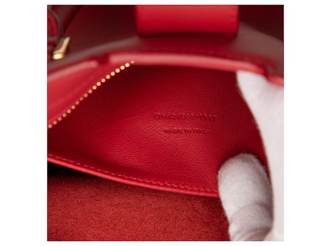 Borsa tote Downtown in pelle rossa con monogramma Saint Laurent Rosso - vista 6