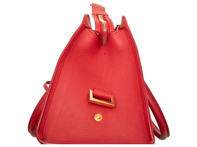 Borsa tote Downtown in pelle rossa con monogramma Saint Laurent Rosso - vista 7