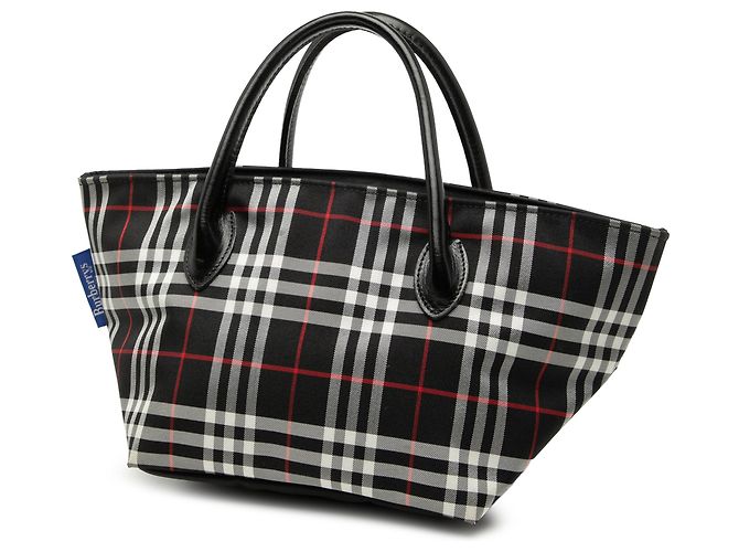 Borsa in nylon con motivo check nero Burberry - vista 2