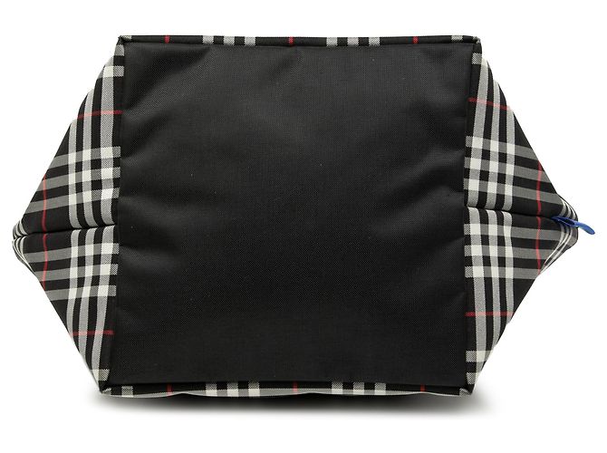 Borsa in nylon con motivo check nero Burberry - vista 3