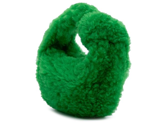 Bottega Veneta Mini Jodie in shearling verde - vista 2