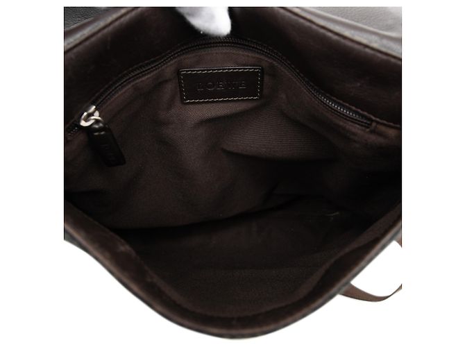 LOEWE Bandolera de lona recubierta con Anagrama marrón Castaño Marrón oscuro - vista 4
