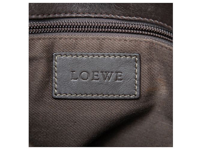 LOEWE Bandolera de lona recubierta con Anagrama marrón Castaño Marrón oscuro - vista 5
