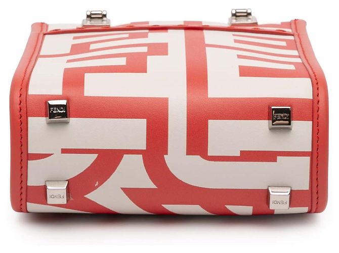 Fendi Mini Borsa Sunshine Shopper in Pelle Bianca Marc Jacobs Bianco - vista 3