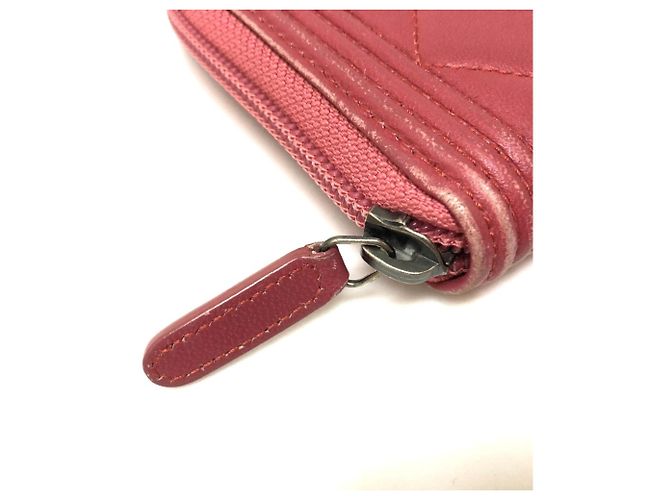 Chanel Boy runder Reißverschluss-Langgeldbeutel Pink - Ansicht 10