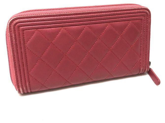Chanel Boy runder Reißverschluss-Langgeldbeutel Pink - Ansicht 2