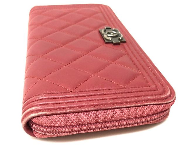Chanel Boy runder Reißverschluss-Langgeldbeutel Pink - Ansicht 6