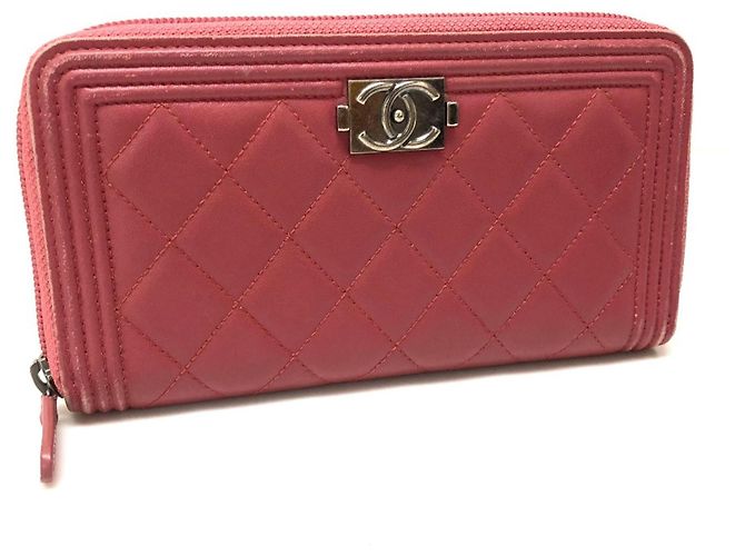 Chanel Boy runder Reißverschluss-Langgeldbeutel Pink - Ansicht 7