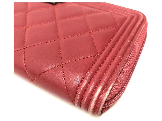 Chanel Boy runder Reißverschluss-Langgeldbeutel Pink - Ansicht 8