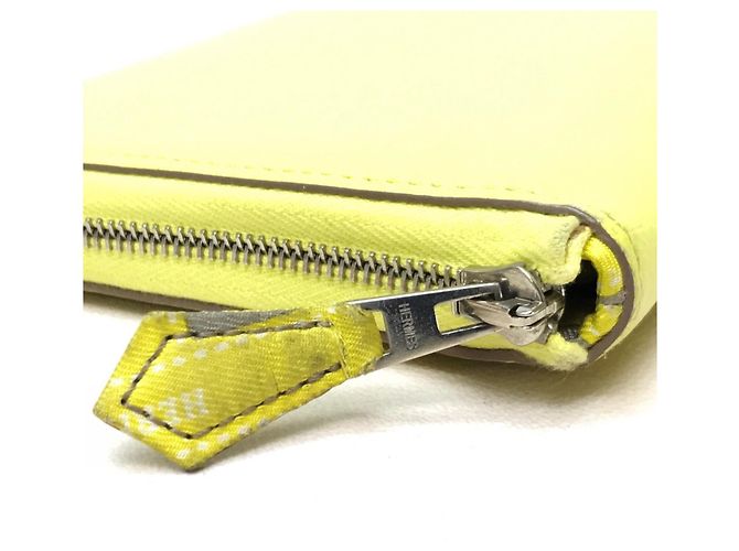 Cartera Larga Azap de Seda Hermès Amarillo - vista 4