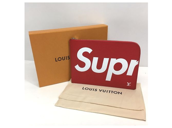 Pochette Jour GM in pelle Epi Louis Vuitton Rosso - vista 6