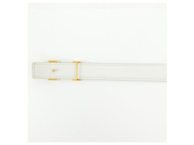 Cinturón reversible Hermès Mini Constance 24mm Blanco Naranja - vista 3