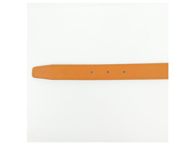 Cinturón reversible Hermès Mini Constance 24mm Blanco Naranja - vista 4
