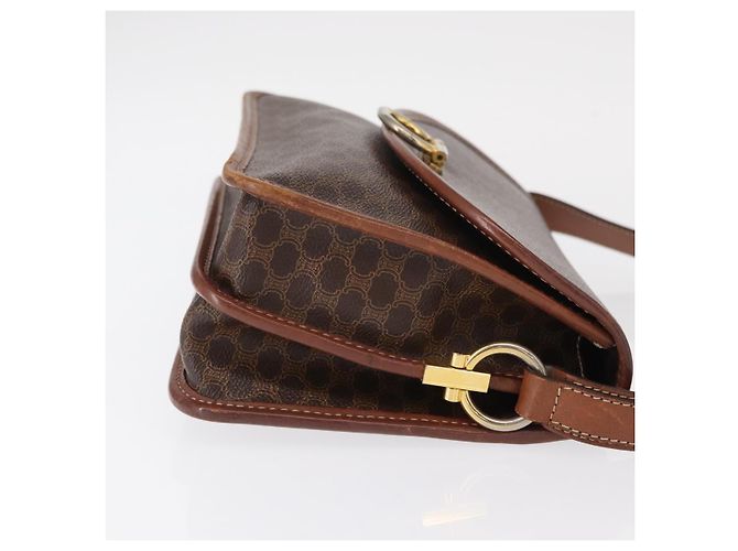 Céline Celine Vintage Macadam Schultertasche aus Canvas Mittel Braun - Ansicht 3