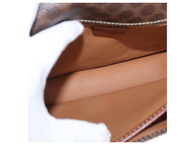 Céline Celine Vintage Macadam Schultertasche aus Canvas Mittel Braun - Ansicht 5