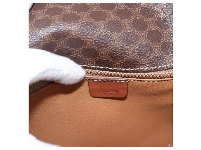 Céline Celine Vintage Macadam Schultertasche aus Canvas Mittel Braun - Ansicht 6