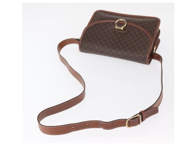 Céline Celine Vintage Macadam Schultertasche aus Canvas Mittel Braun - Ansicht 7