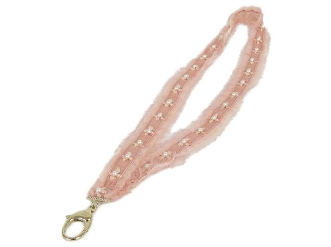Cinturino per collo Chanel Rosa Bianco - vista 2