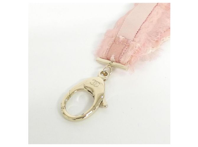 Cinturino per collo Chanel Rosa Bianco - vista 4