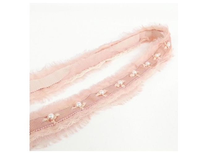 Cinturino per collo Chanel Rosa Bianco - vista 5