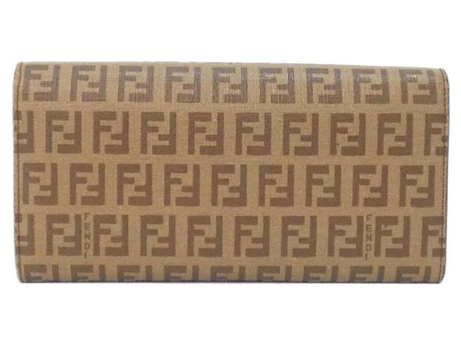 Fendi 8M0021 YG1 Langer Geldbeutel Braun Beige - Ansicht 2