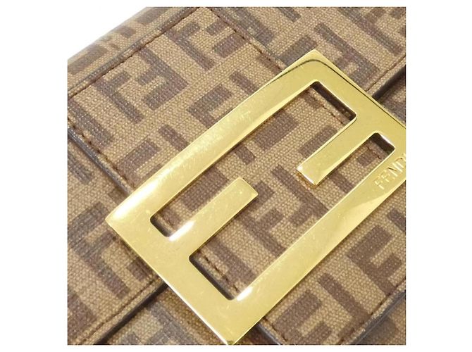 Fendi 8M0021 YG1 Langer Geldbeutel Braun Beige - Ansicht 6