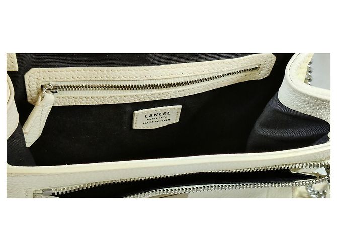 Lancel Ninon Bolsa de aba em couro e palha bege - vista 7