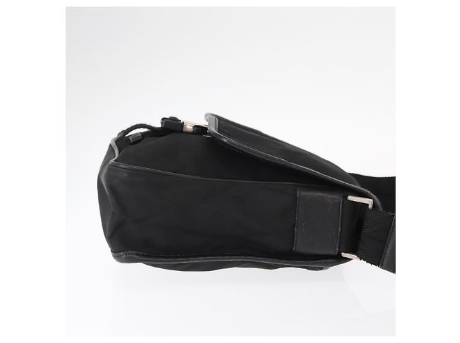 Borsa Messenger con Patta Prada Logo Tessuto Piccola Nero - vista 3