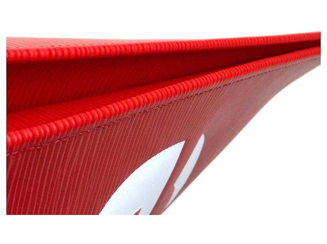 Pochette Jour GM in pelle Epi Louis Vuitton x Supreme Rosso - vista 8