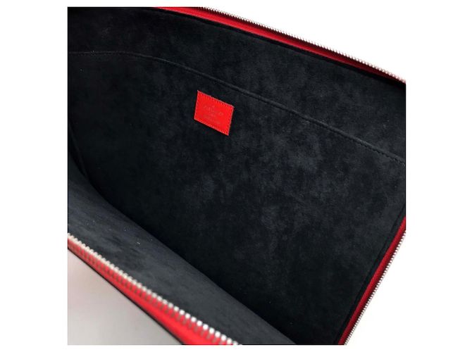 Pochette Jour GM in pelle Epi Louis Vuitton x Supreme Rosso - vista 9