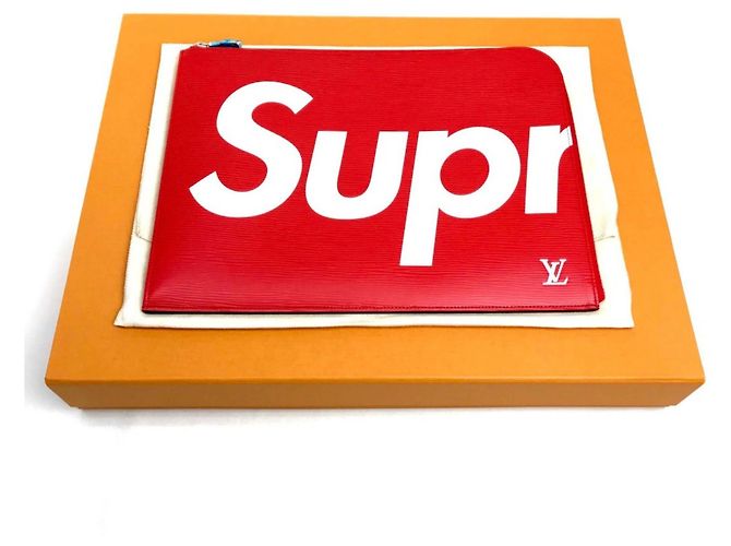 Pochette Jour GM Epi Louis Vuitton x Supreme Rosso - vista 10