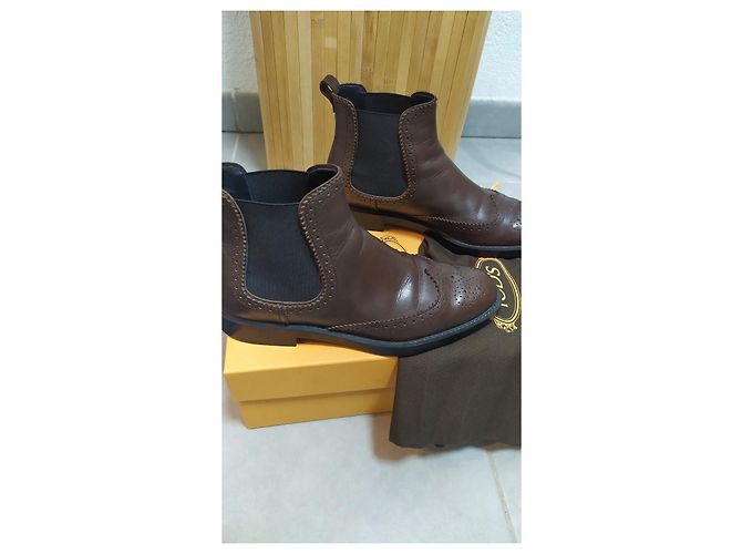 Botines Chelsea Tod's de piel marrón oscuro - vista 3
